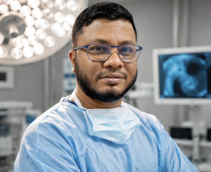 Dr. Abdullah Al Mamun Choudhury in the operating theatre